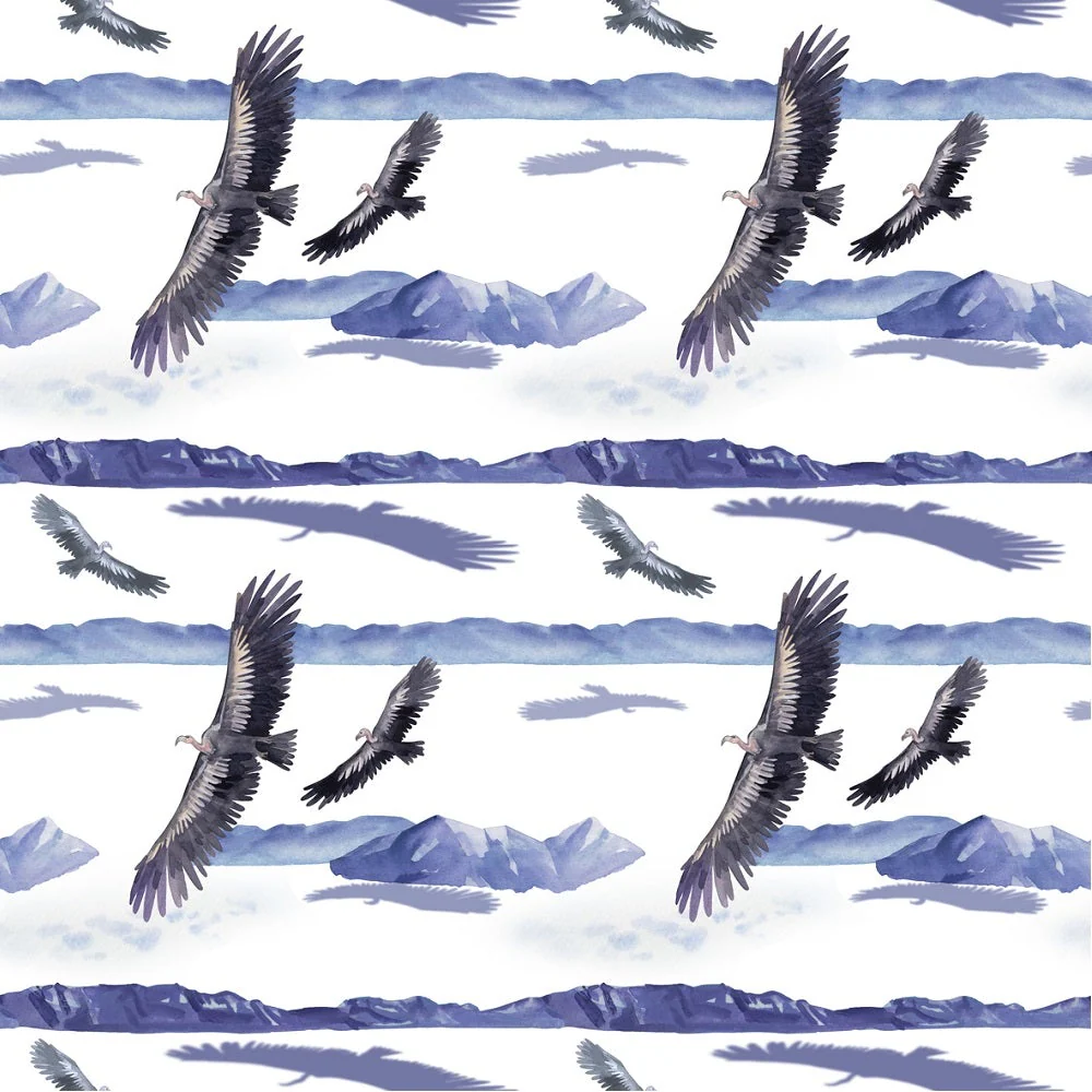 Ice Age Teratorns Flying Fabric