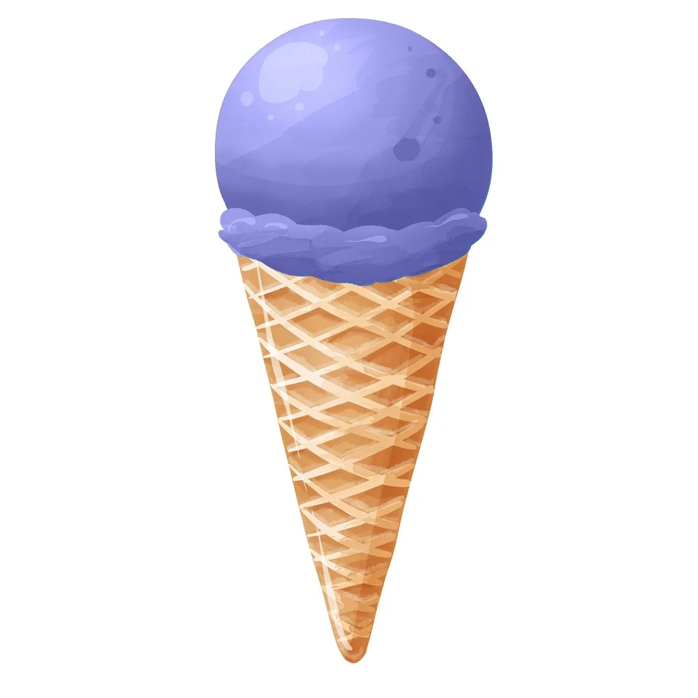 Ice Cream Cone Fabric Panel - Purple