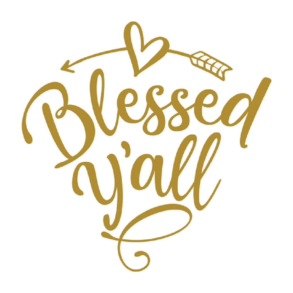 Inspirational Panels, Blessed Y'all Fabric Panel - White