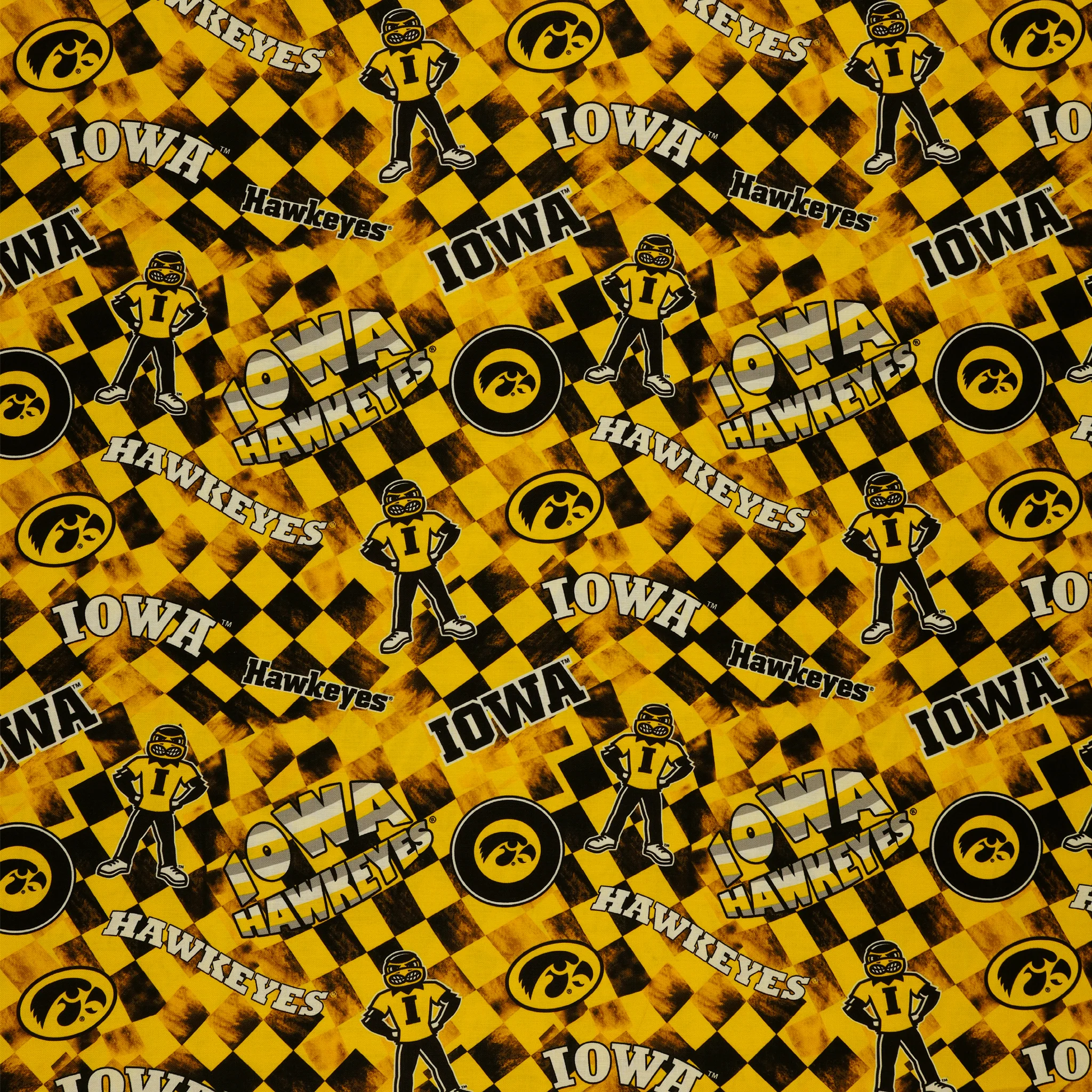 Iowa Hawkeyes Allover Checker Fabric