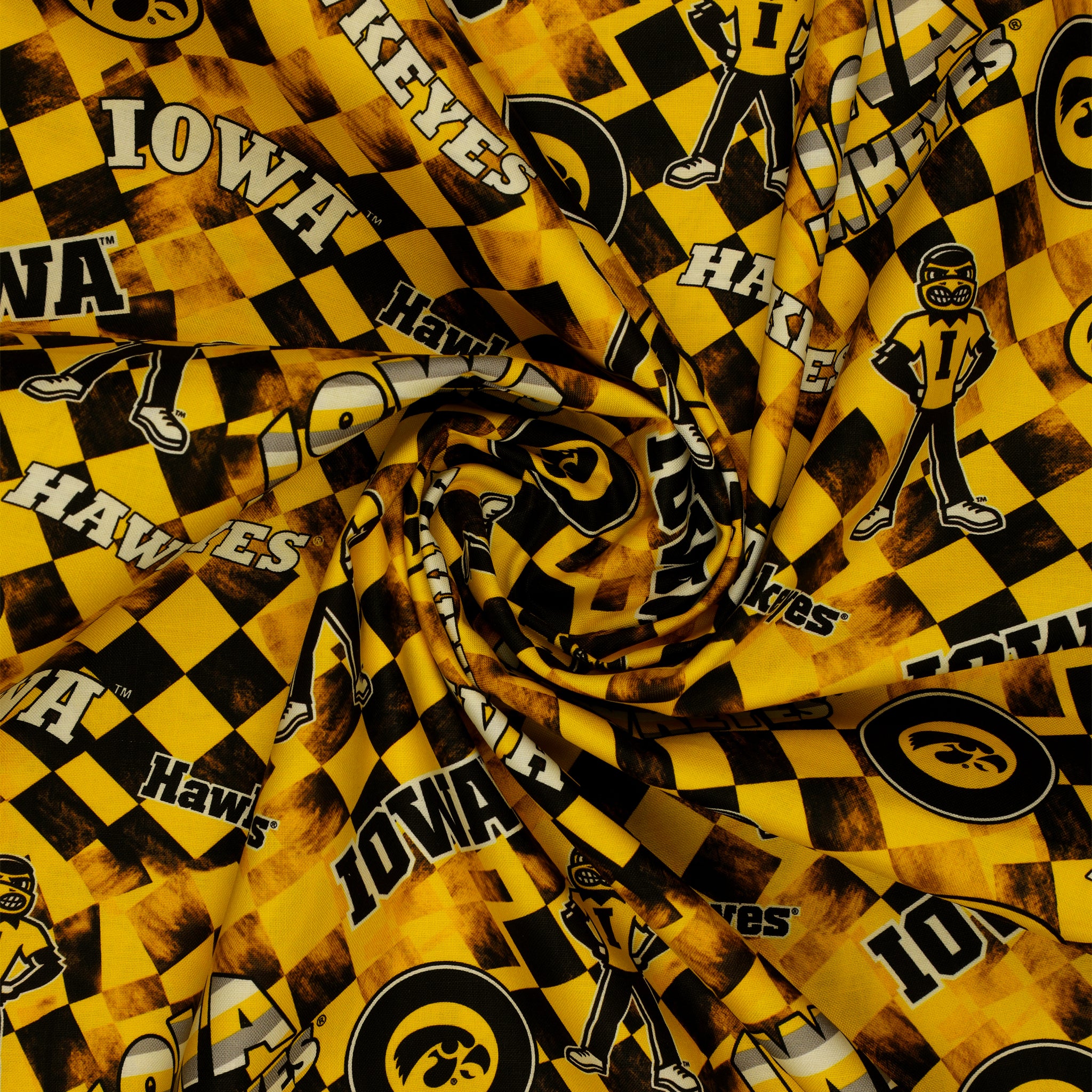 Iowa Hawkeyes Allover Checker Fabric - Image 2
