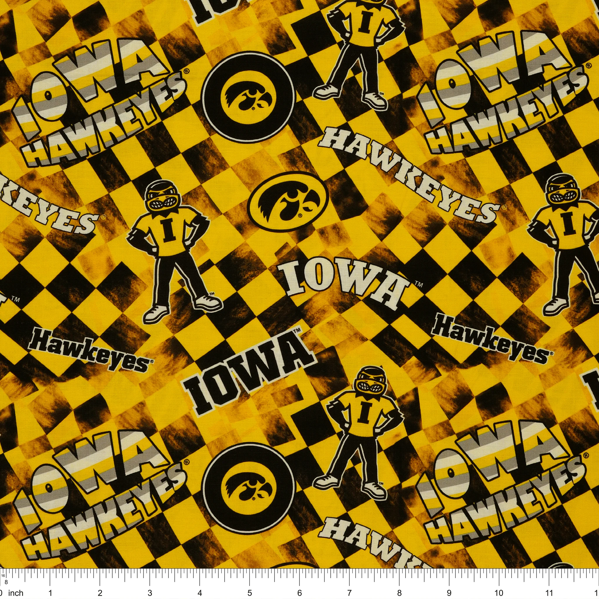 Iowa Hawkeyes Allover Checker Fabric - Image 3