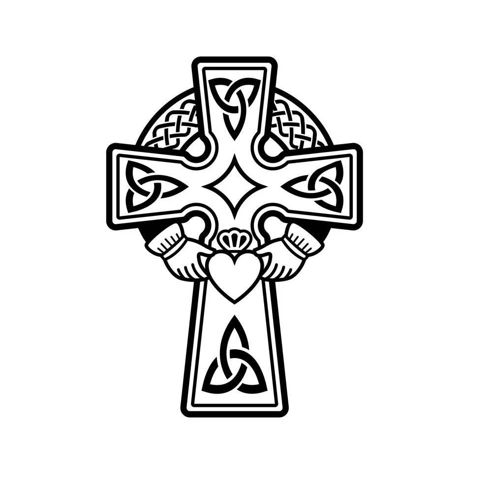 Irish Celtic Cross Fabric Panel