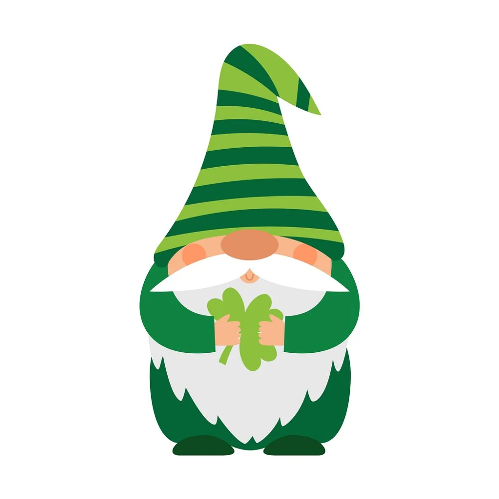 Irish Dwarf With Clover Fabric Panel