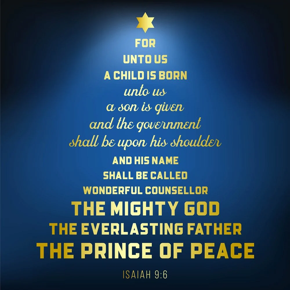 Isaiah 9:6 Fabric Panel - Blue