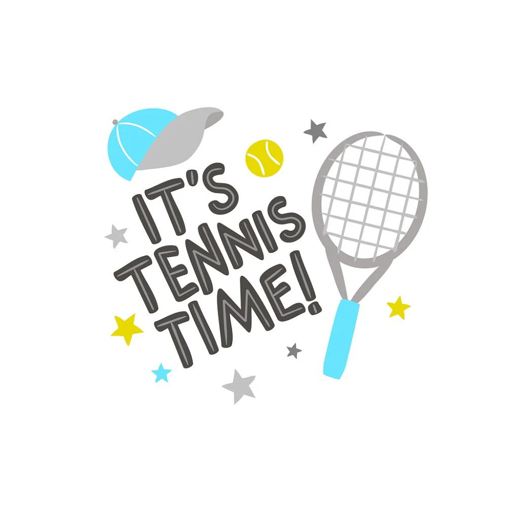 It's Tennis Time Fabric Panel