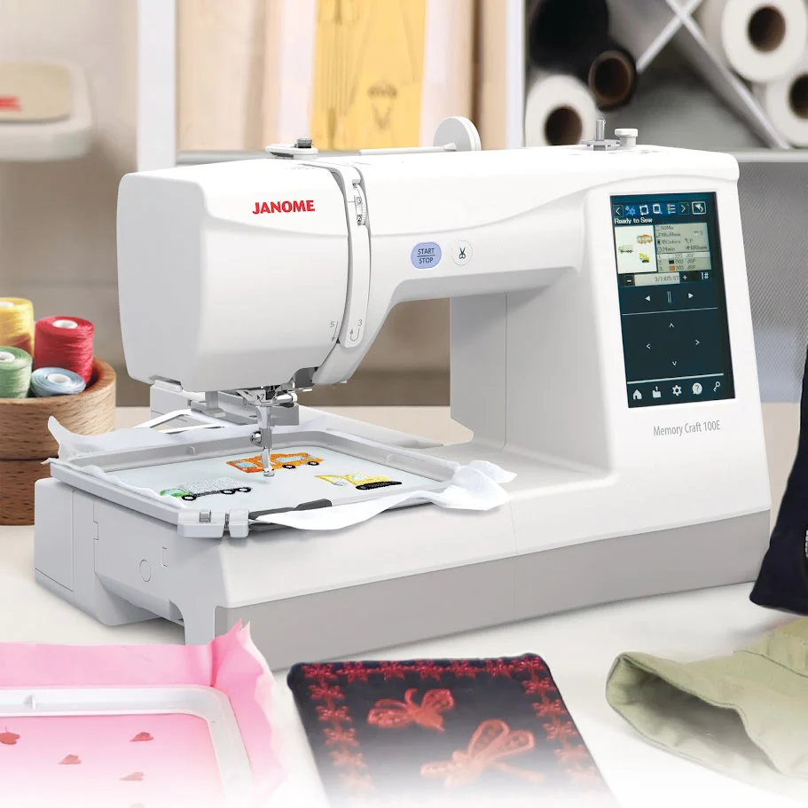 Janome Memory Craft 100E Embroidery Machine w/ FREE Bonus Bundle - Image 2