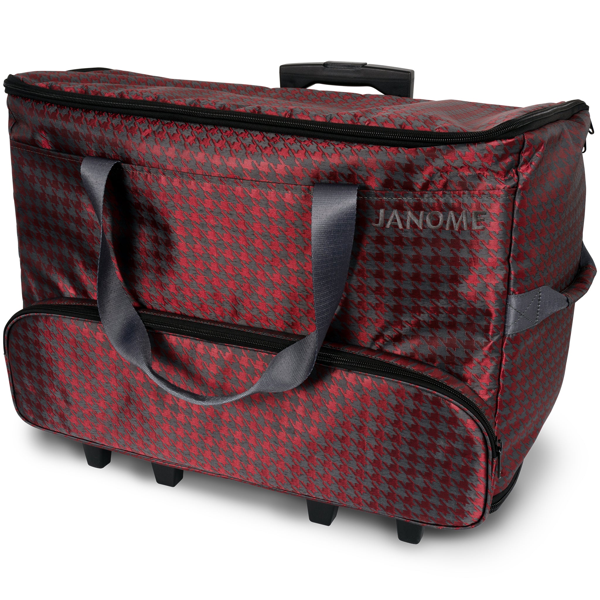 Janome Red Check Sewing Machine Trolley (22"L x 12"W x 15"H) - Image 2