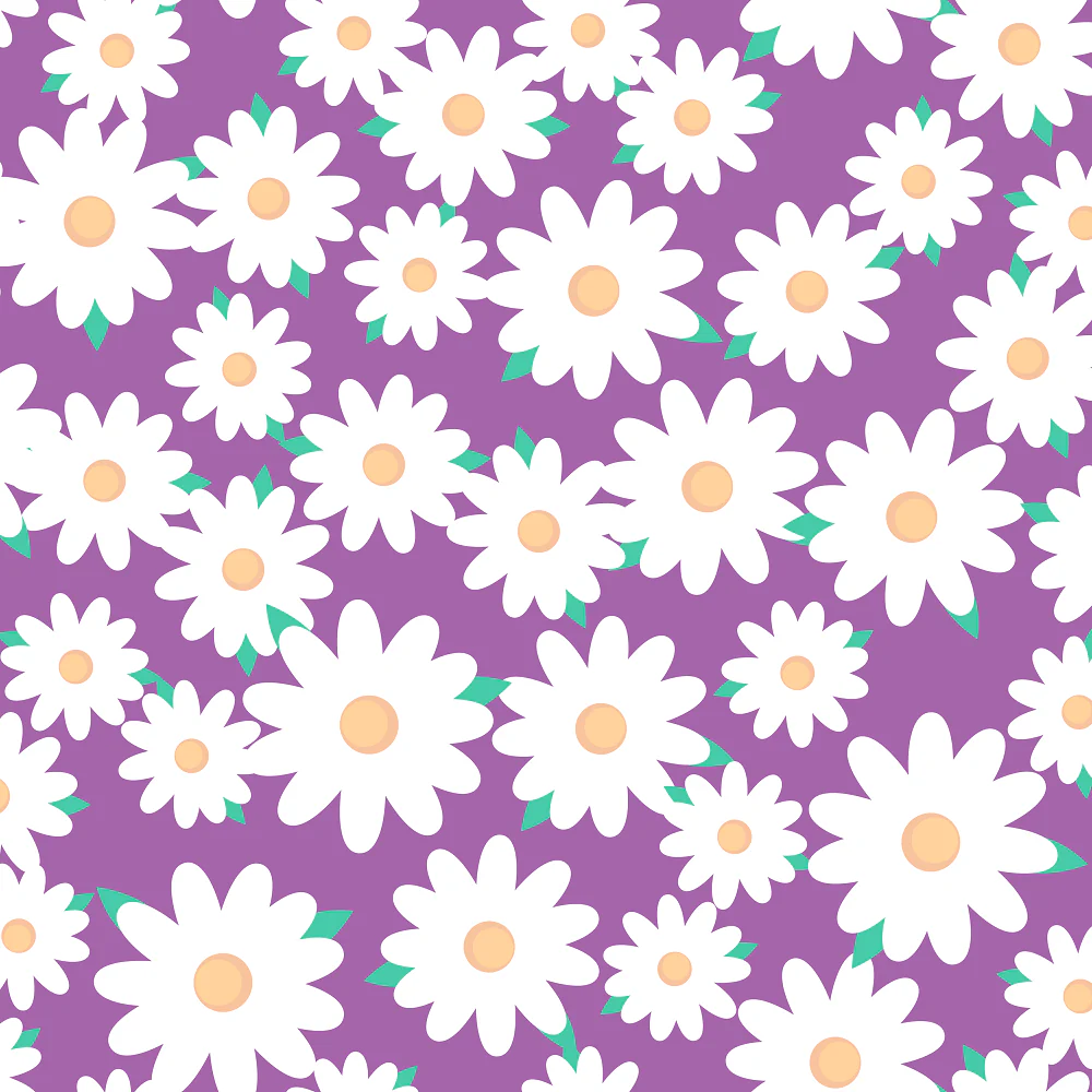 Japanese Round Floral Fabric - Soft Purple