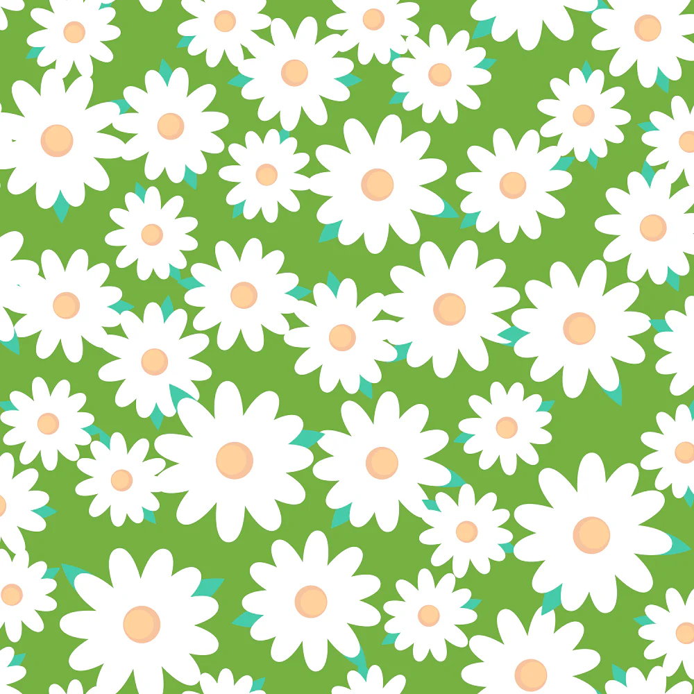 Japanese Round Floral Fabric - Spring Green