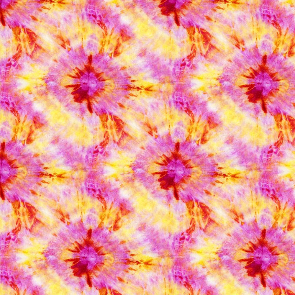 Japanese Style Tie Dye Fabric - Purple/Yellow