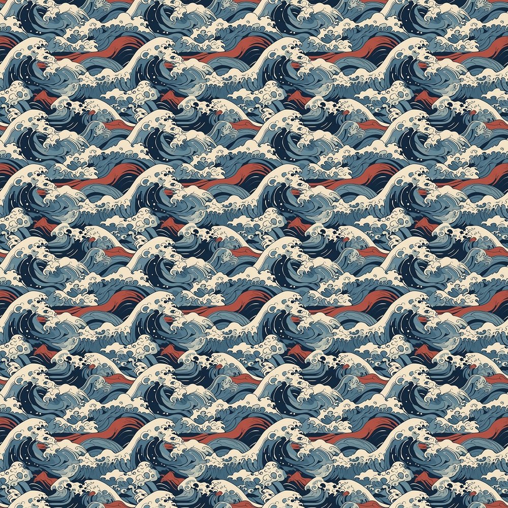 Japanese Waves #1 Fabric