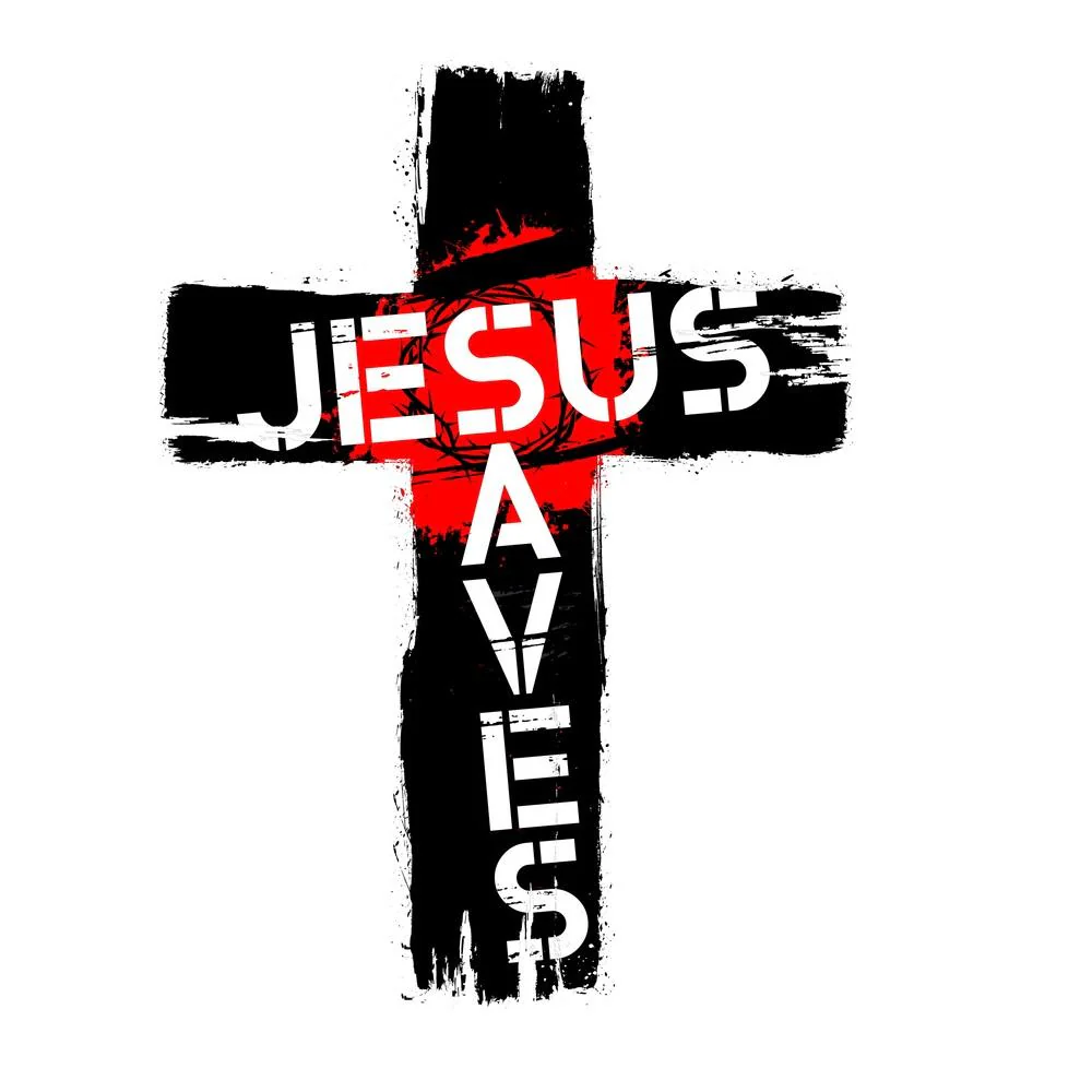 Jesus Saves Cross Fabric Panel