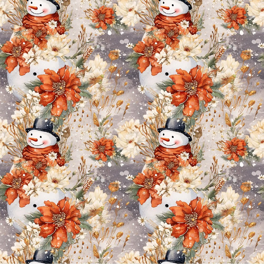 Jolly Snowmen Pattern #12 Fabric