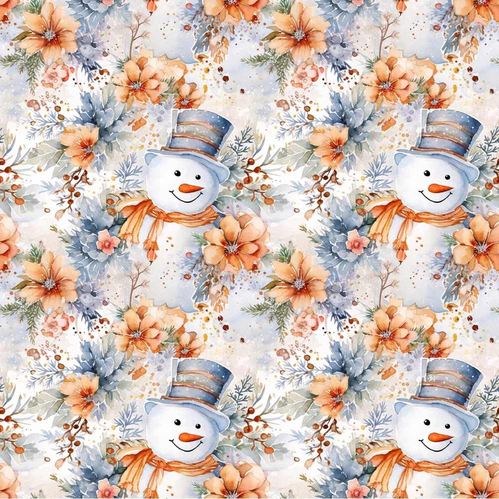 Jolly Snowmen Pattern #17 Fabric