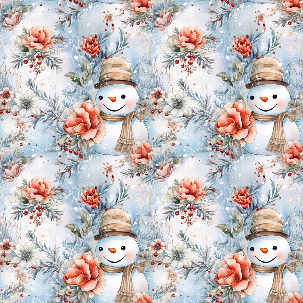 Jolly Snowmen Pattern #2 Fabric