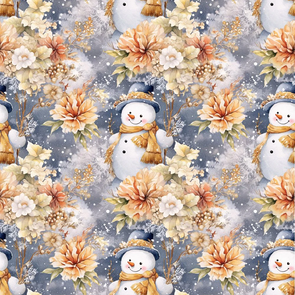 Jolly Snowmen Pattern #6 Fabric