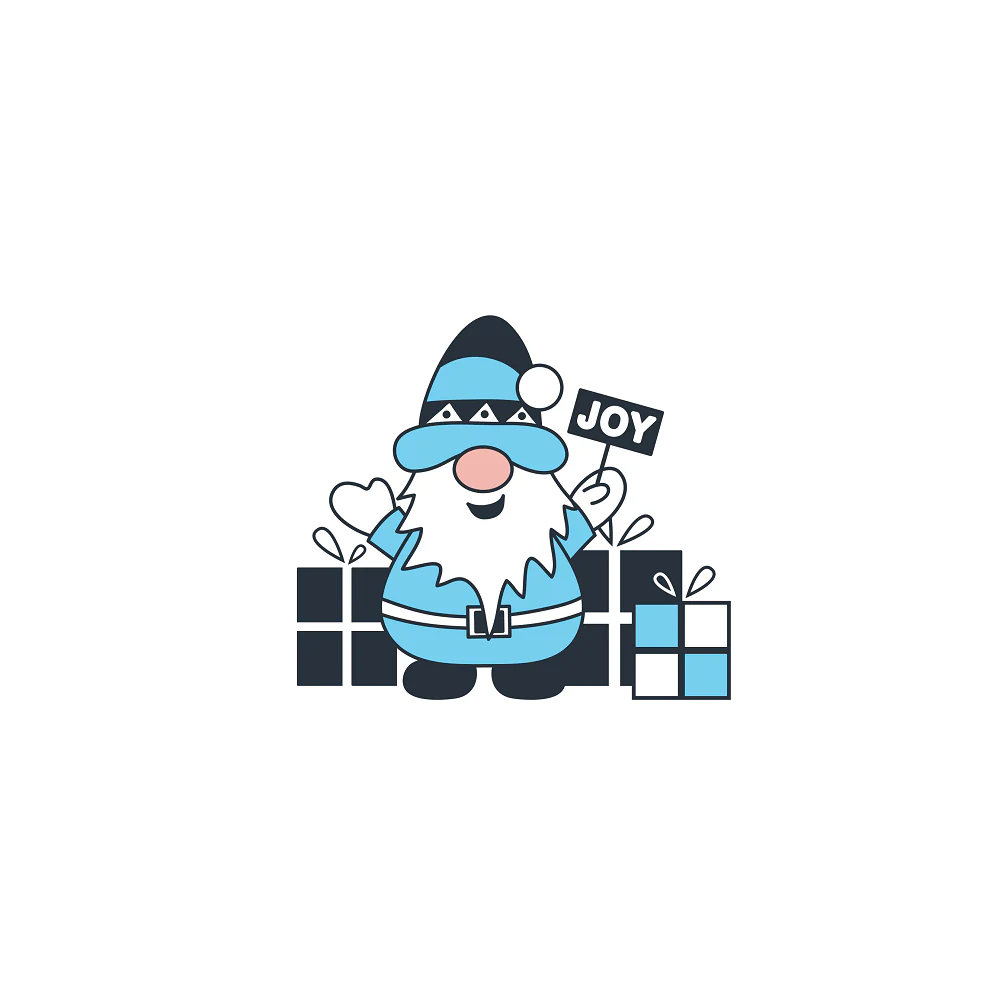 Joyful Winter Wonderland Gnome Fabric Panel