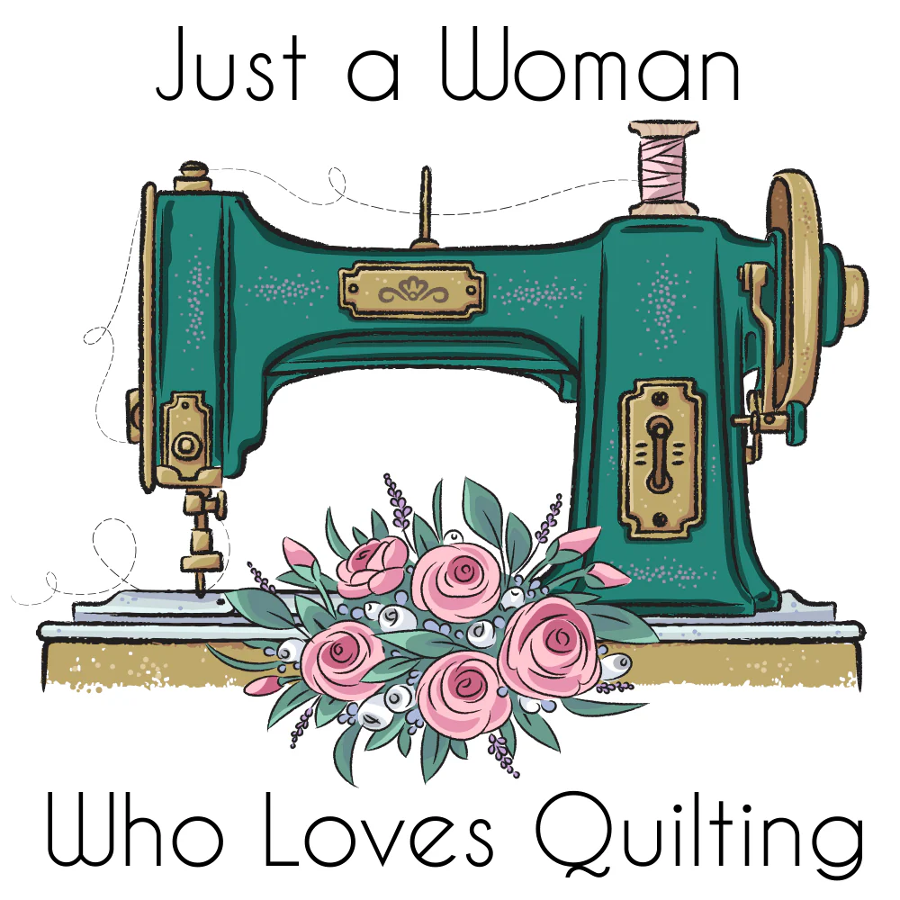 Just A Woman Who Loves Quilting Fabric Panel