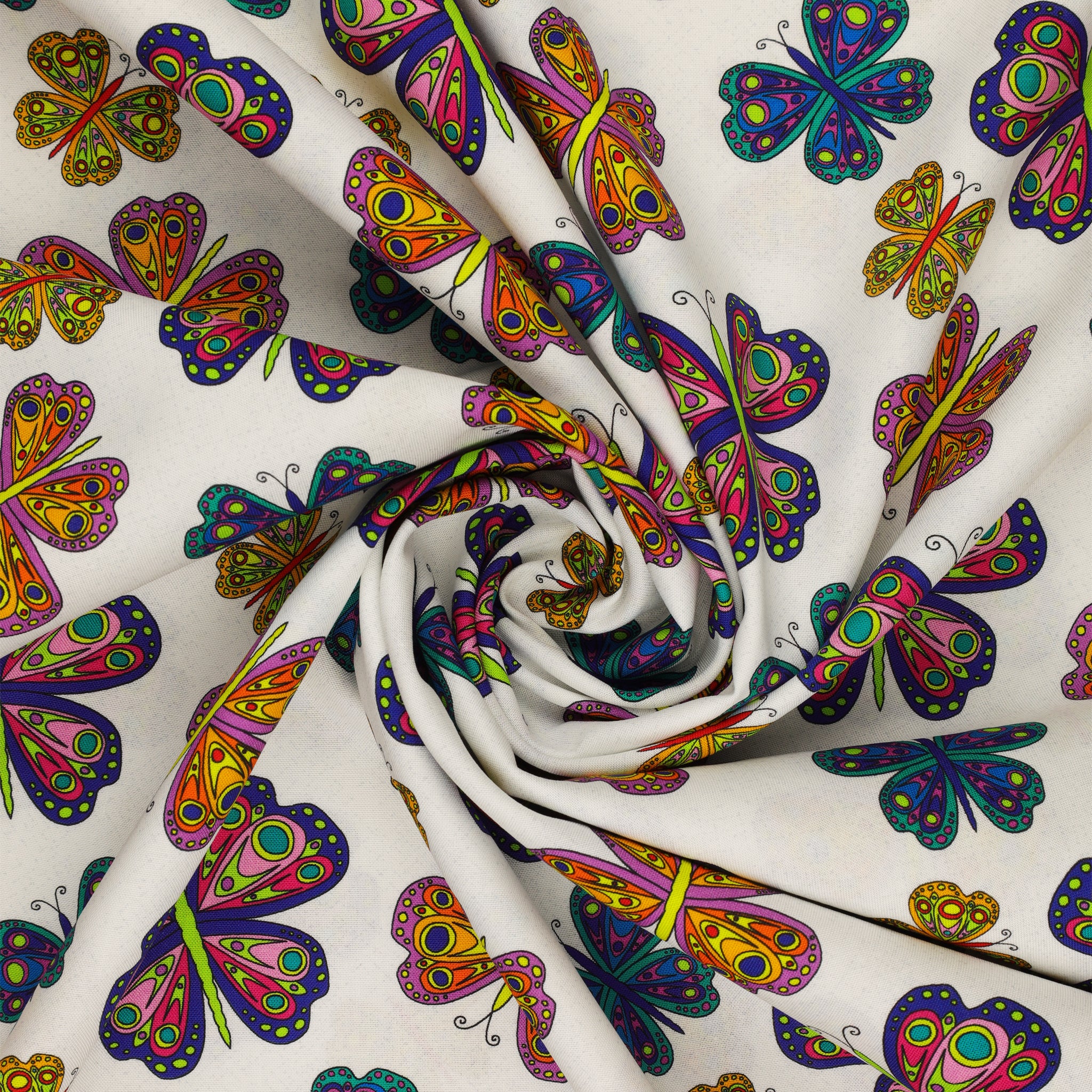 Kaleidoscope Fabric Collection - Flight White/Multi - Image 2