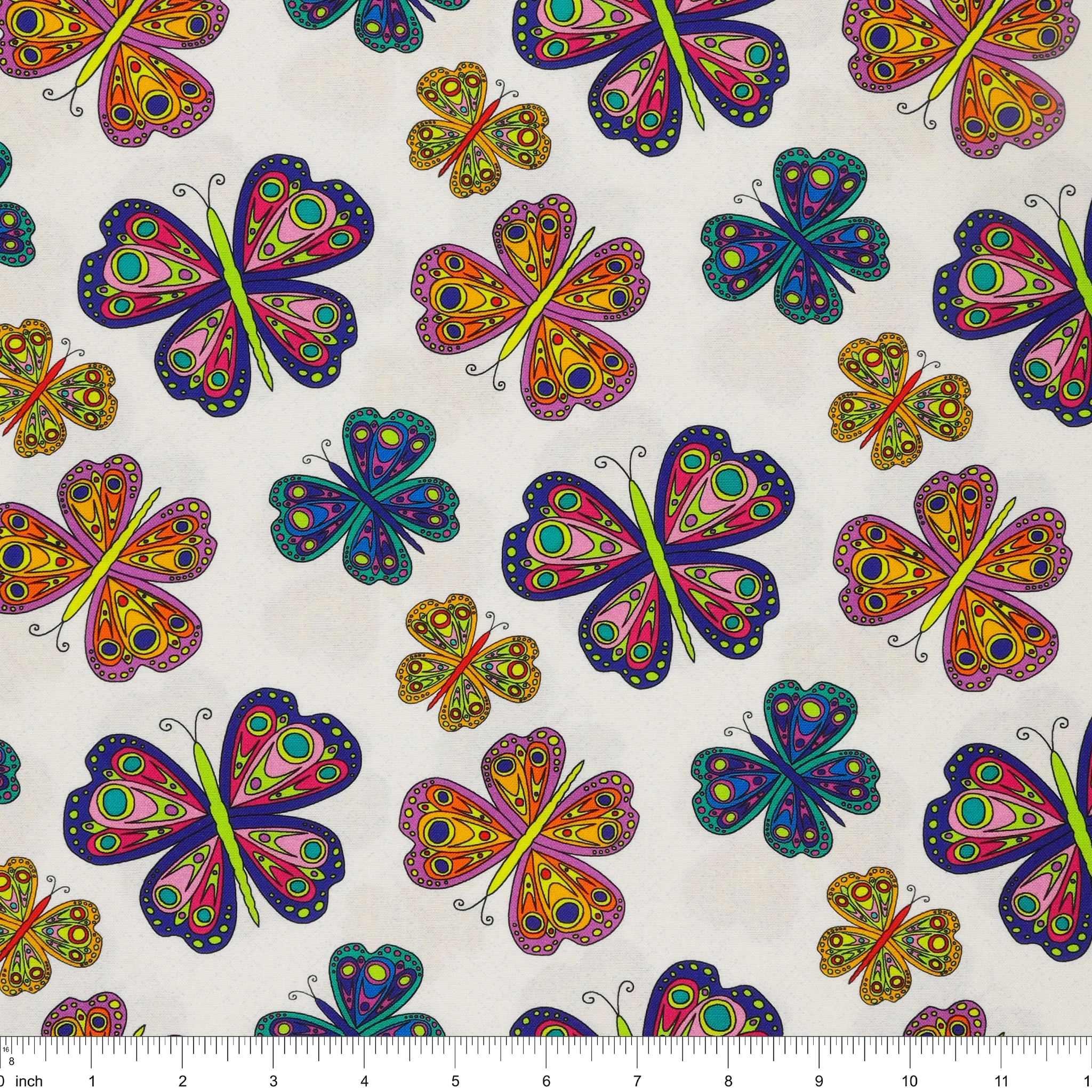 Kaleidoscope Fabric Collection - Flight White/Multi - Image 3