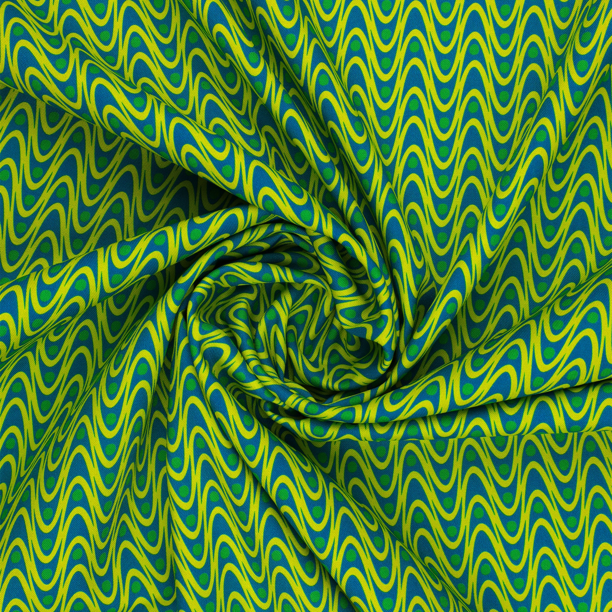 Kaleidoscope Fabric Collection - Ripple Teal/Lime - Image 2