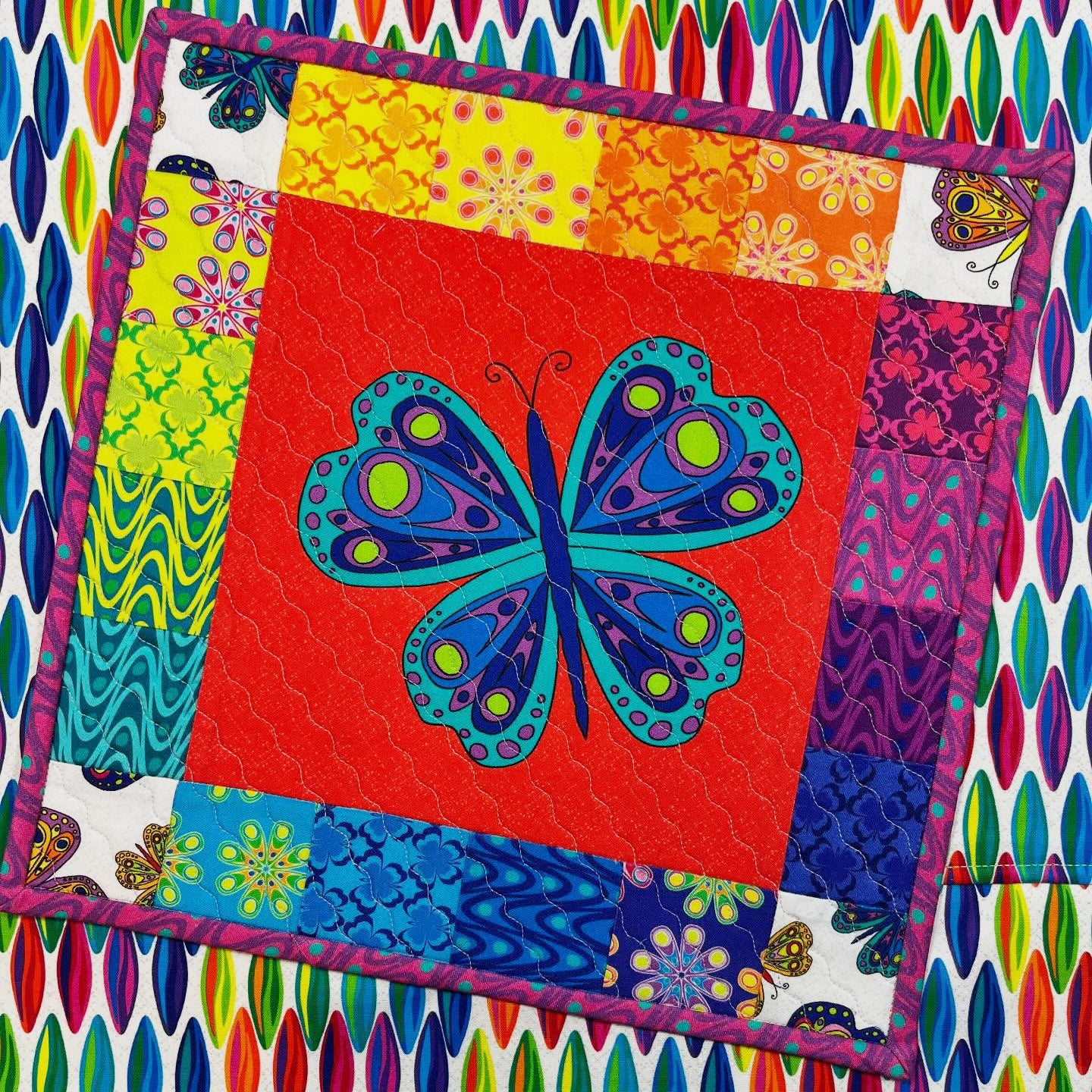 Kaleidoscope Fabric Collection - Flutter Lime - Image 4