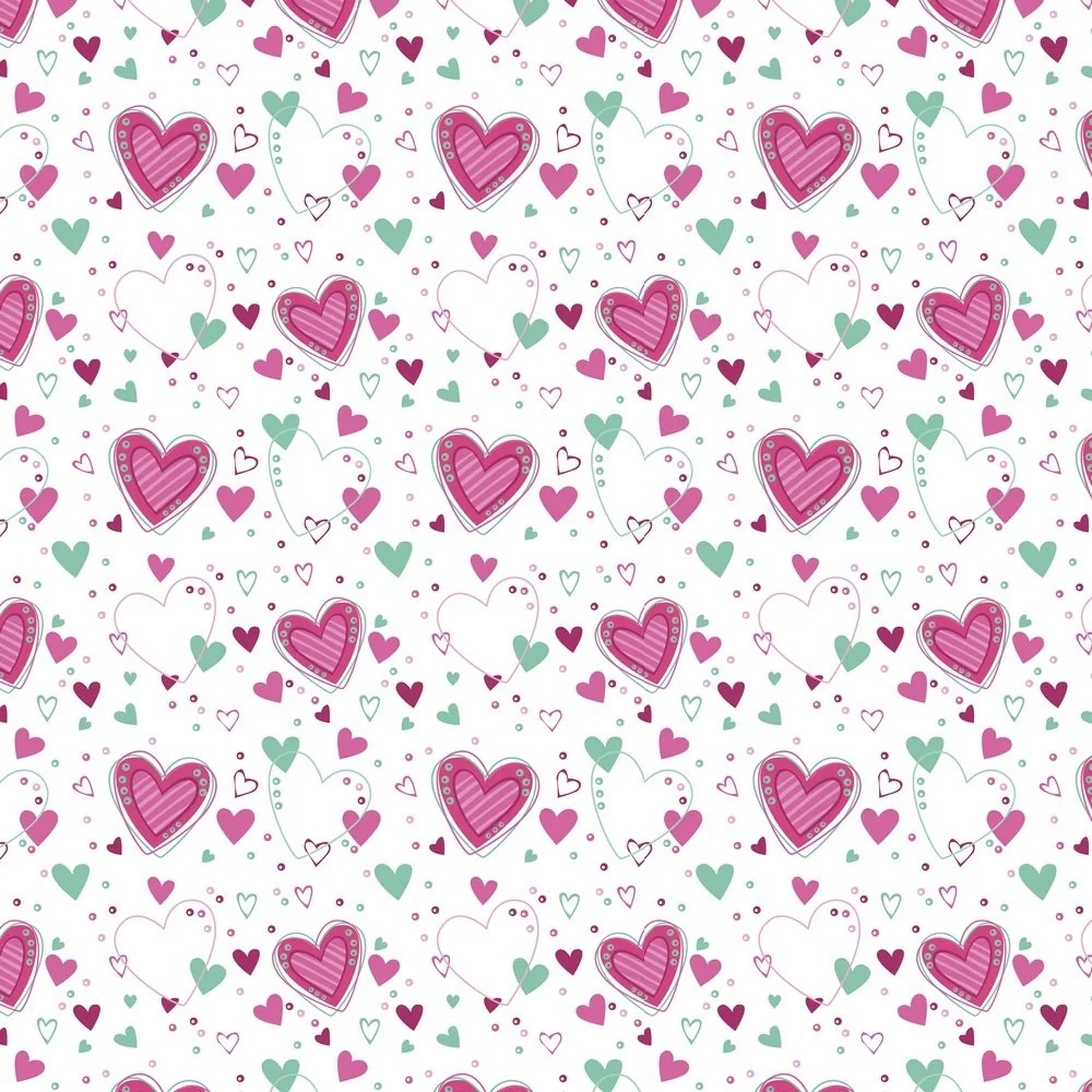 Kid’s Playtime, Allover Hearts Fabric - Pink