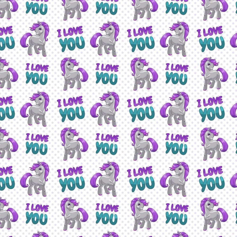 Kid's Playtime, Cute I Love You Unicorn - Purple