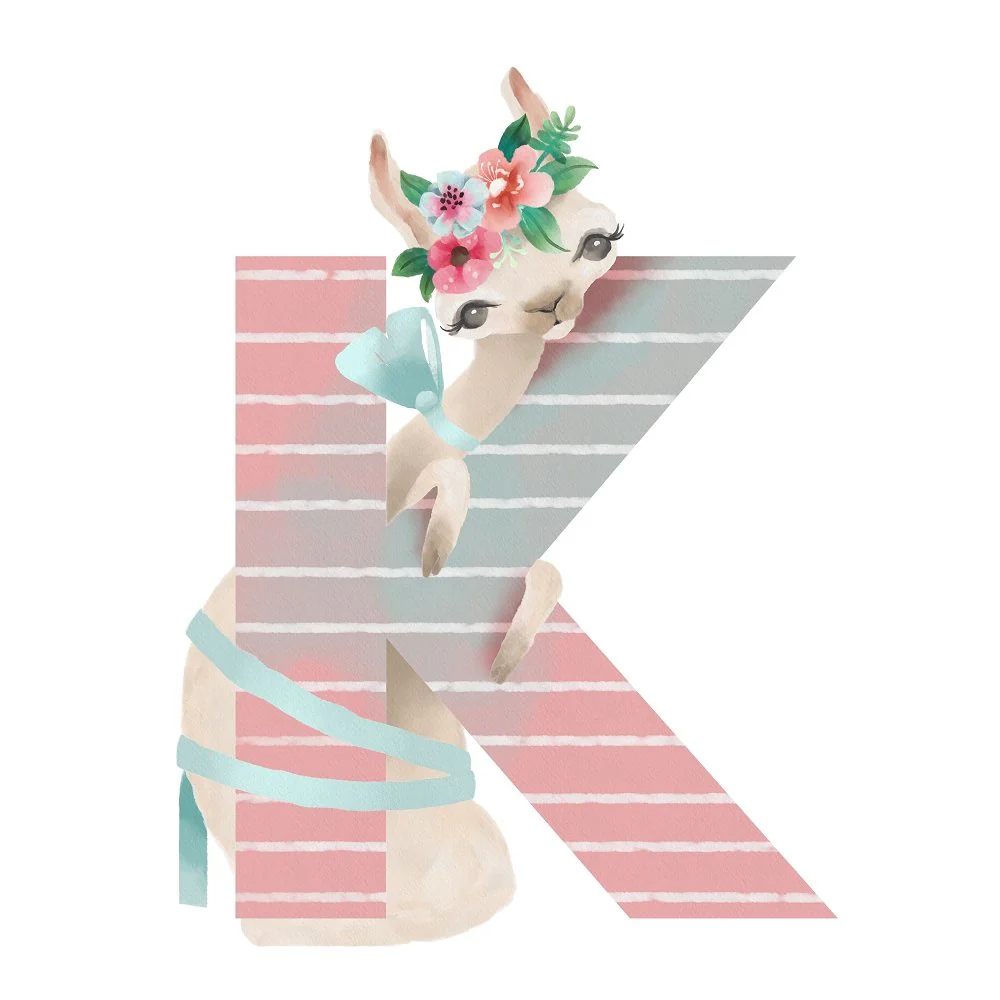 Kind Llama "K" Fabric Panel