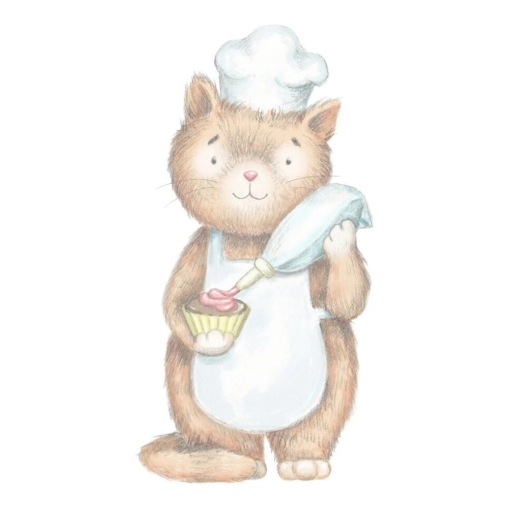 Kitten Icing A Cupcake In The Kitchen Fabric Panel