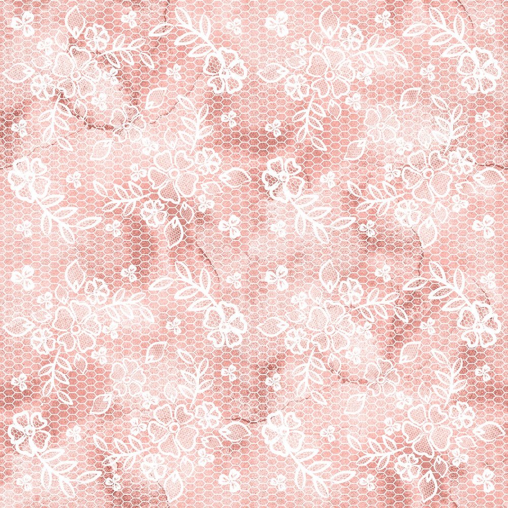 Lacey Floral fabric - Coral