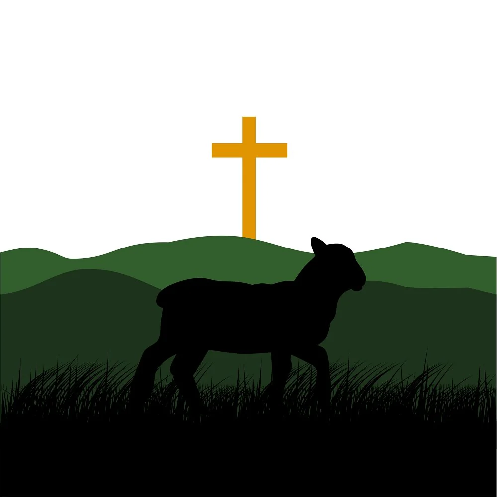 Lamb and Cross Fabric Panel