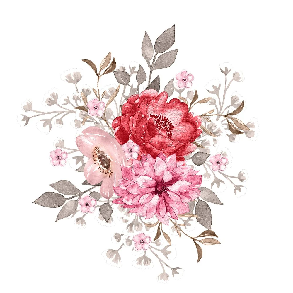 Large Floral Bouquet Fabric Panel