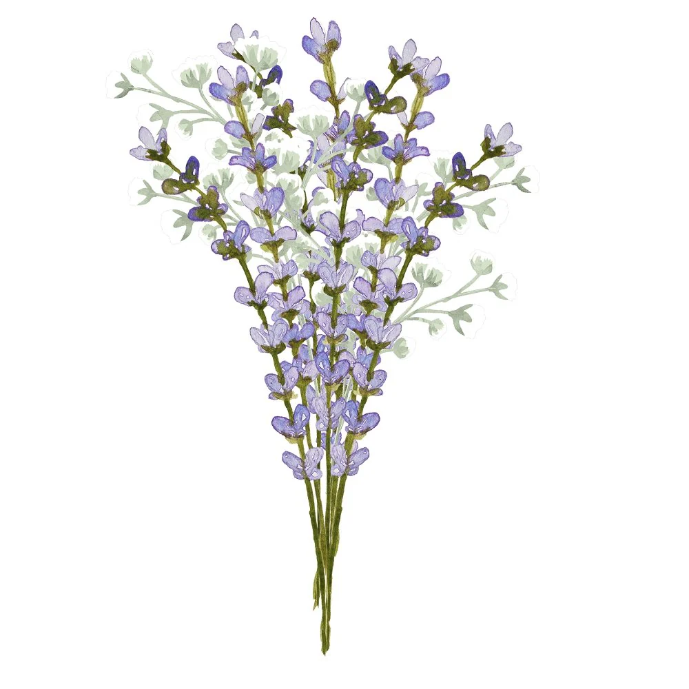 Lavender Bouquet Fabric Panel