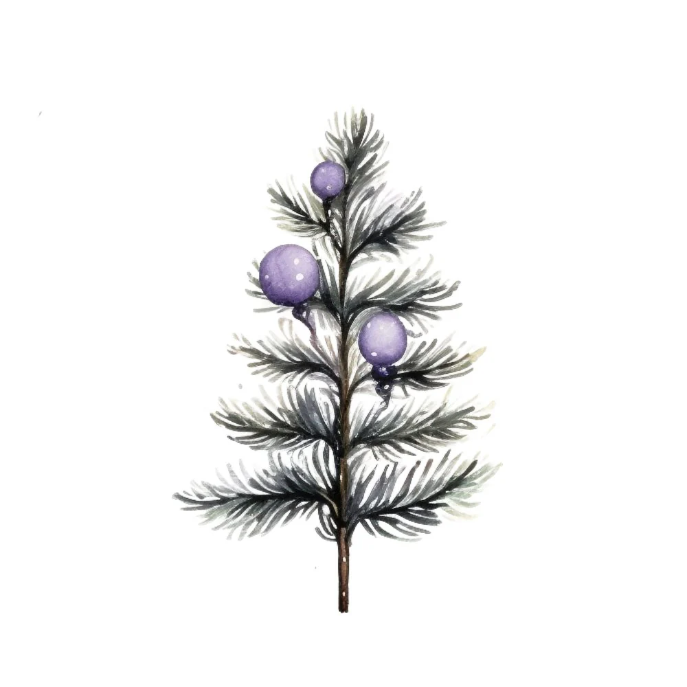 Lavender Christmas Tree & Ornaments #2 Fabric Panel