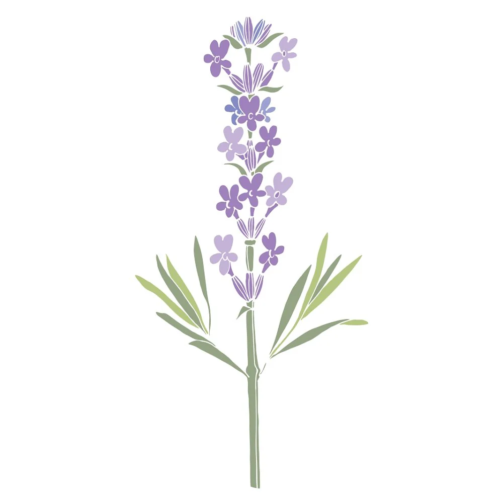 Lavender Stalk Fabric Panel - Variation 1