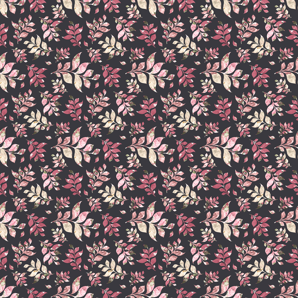 Leaves Of The Secret Garden Fabric - Black