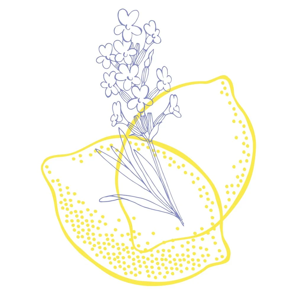 Lemon & Lavender Fabric Panel - Variation 3