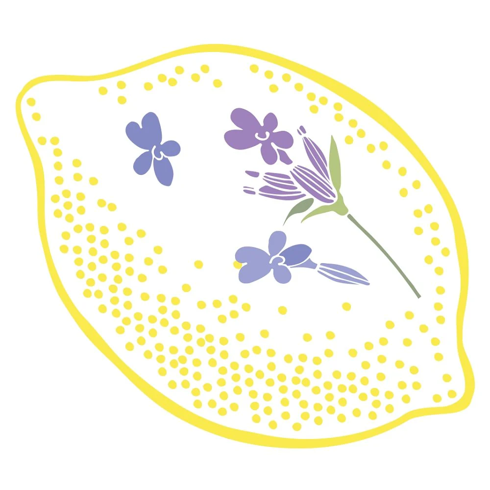 Lemon & Lavender Fabric Panel - Variation 4