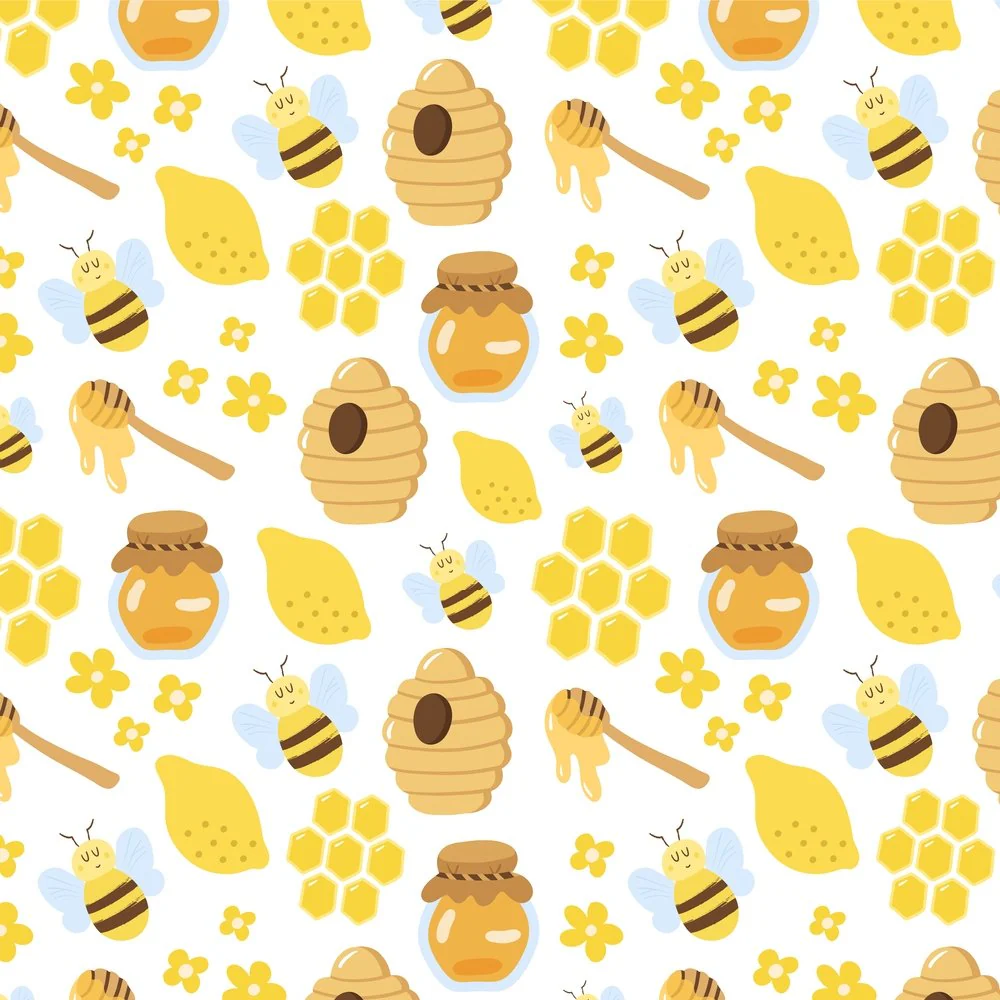 Lemons & Honey Fabric - Yellow