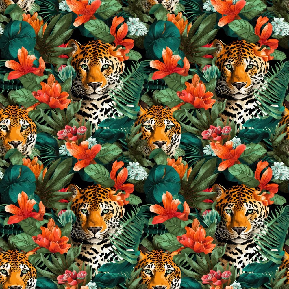 Leopard In The Jungle Fabric