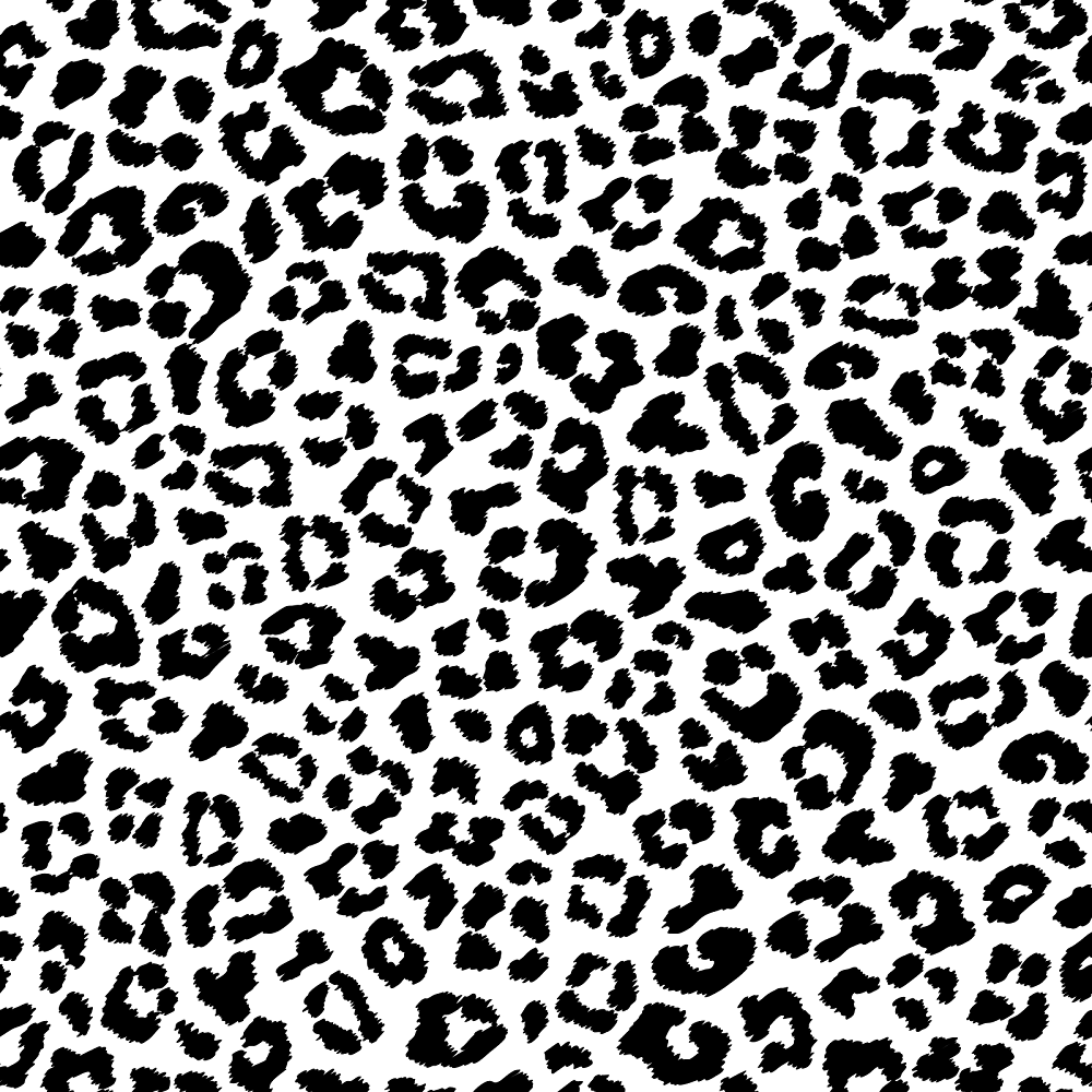 Leopard Skin Fabric - Black/White