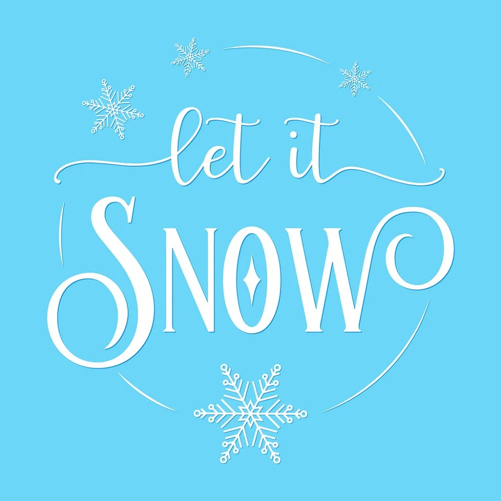 Let It Snow Fabric Panel - Blue