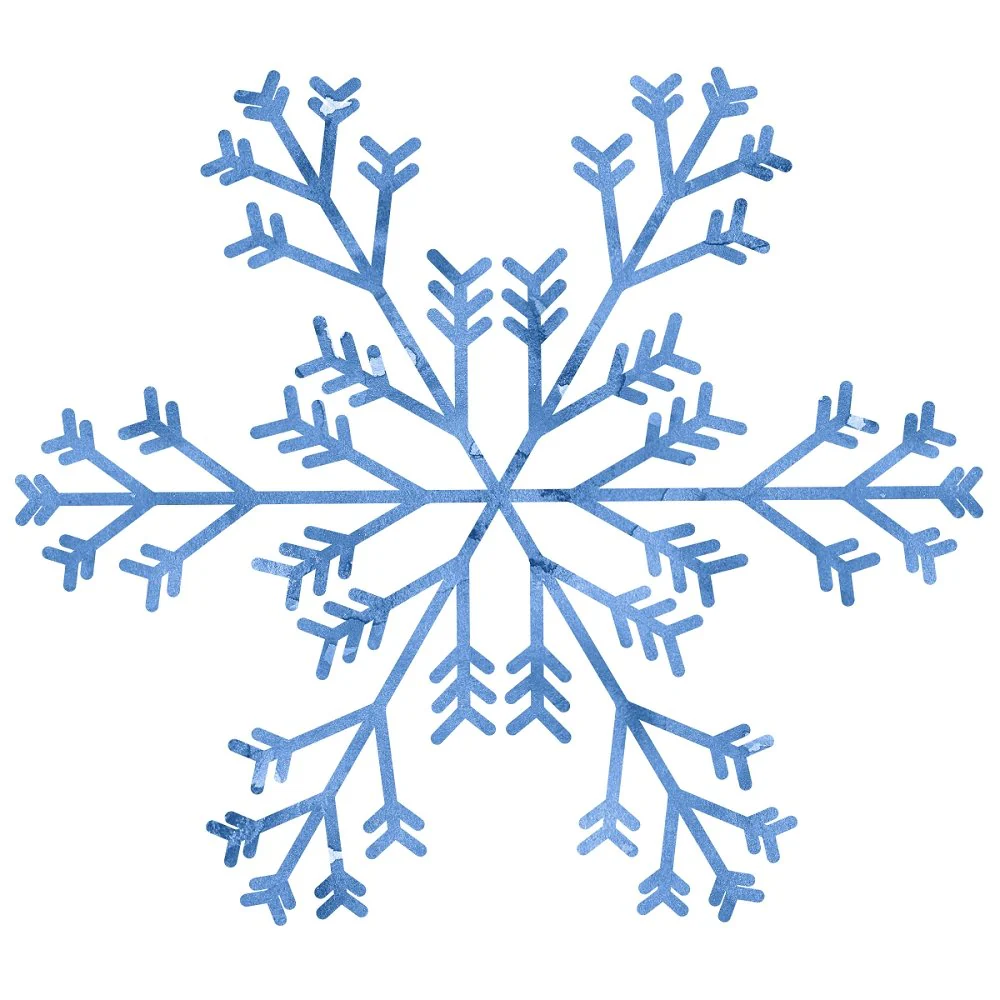Let It Snow Snowflake Variation #1 Fabric Panel - Blue