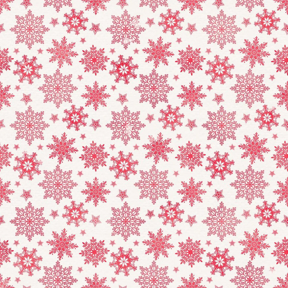 Let It Snow Snowflakes on Grunge Fabric - White