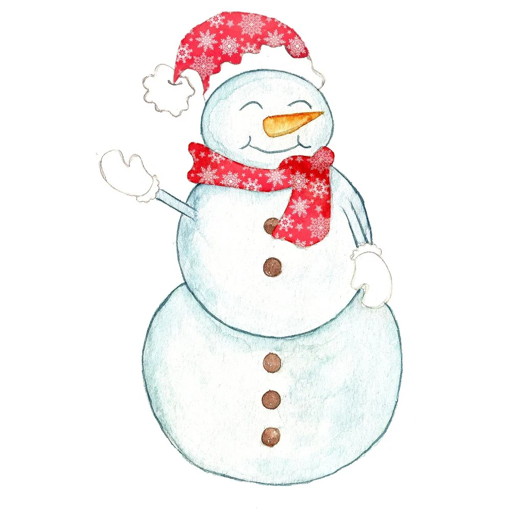 Let It Snow Snowman Fabric Panel - Red