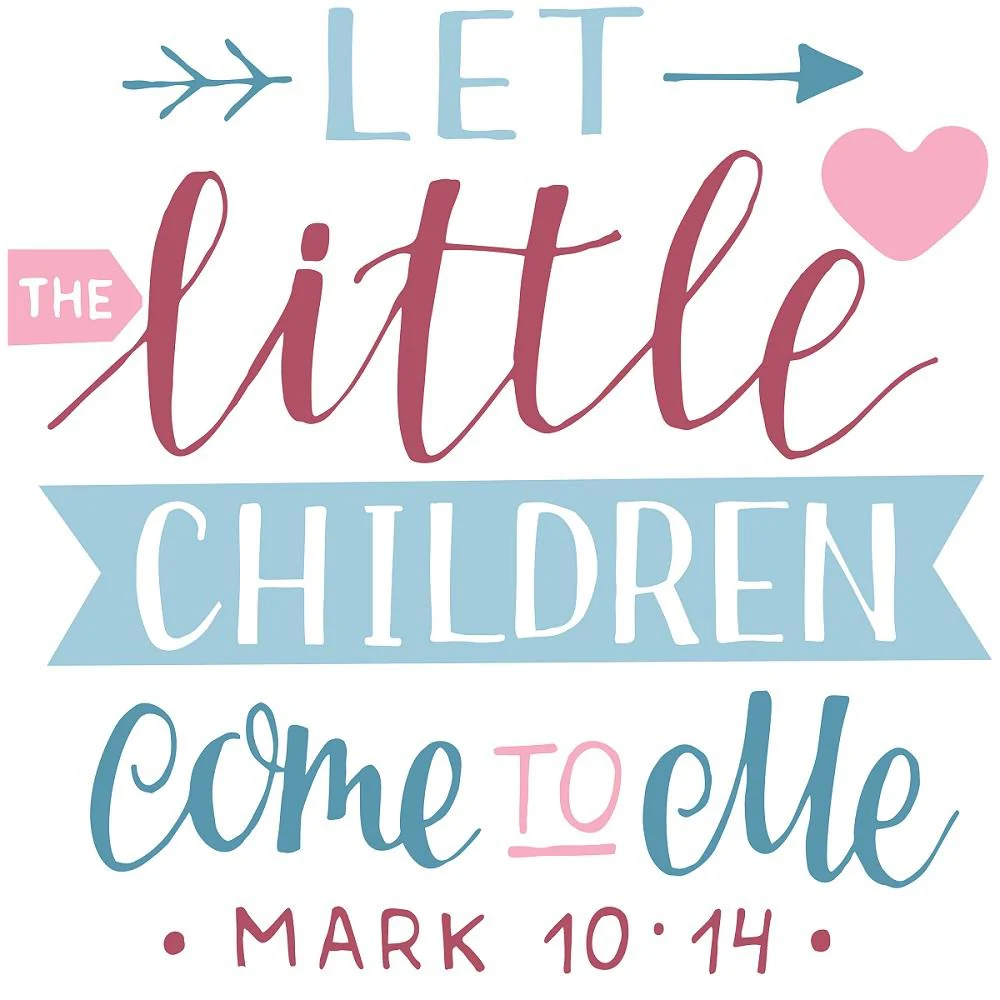 Let the Little Children Fabric Panel