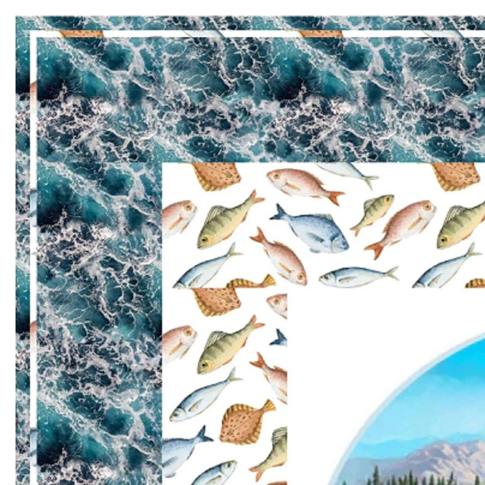Let's Go Fishing on the Lake Wall Hanging 42" x 42" - Image 2