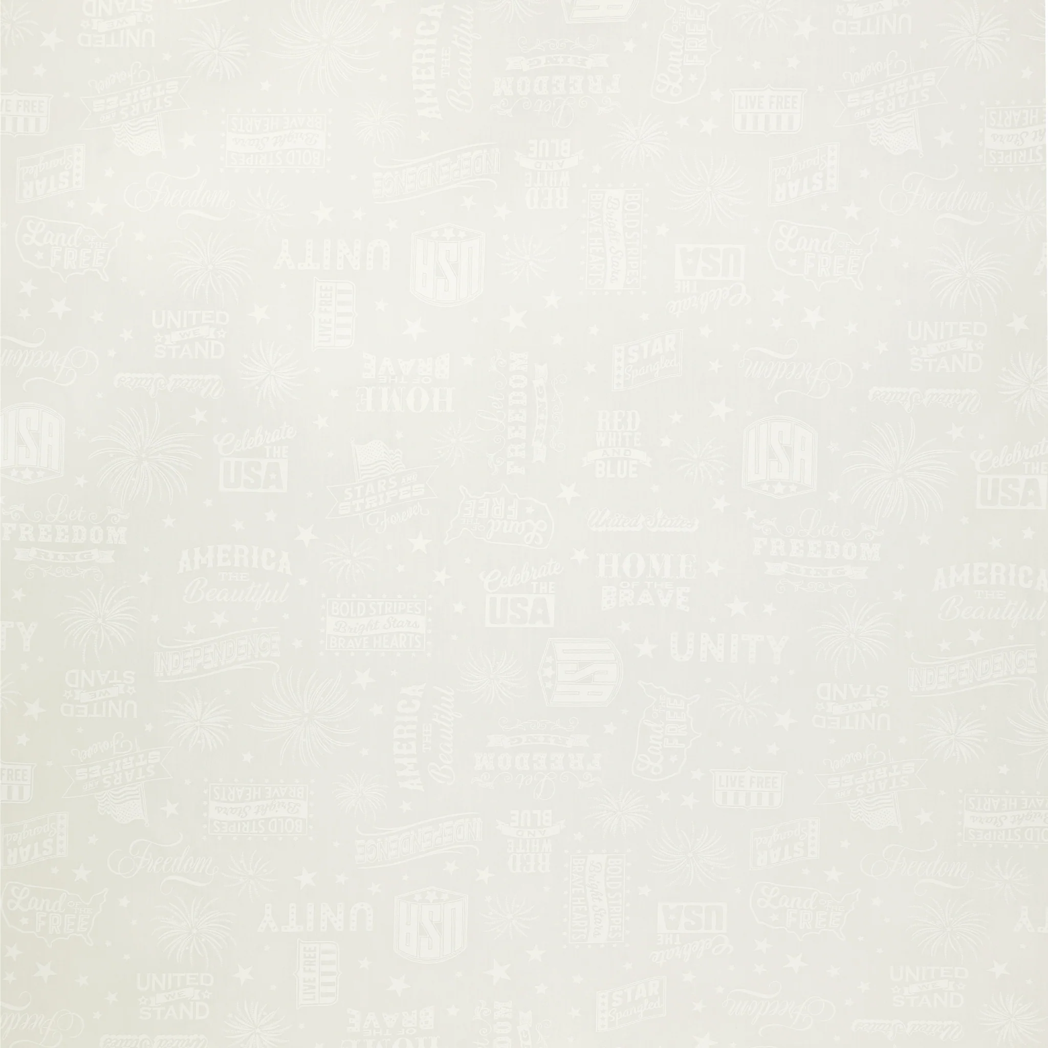 Liberty Whites Fabric Collection - Patriotic Words White